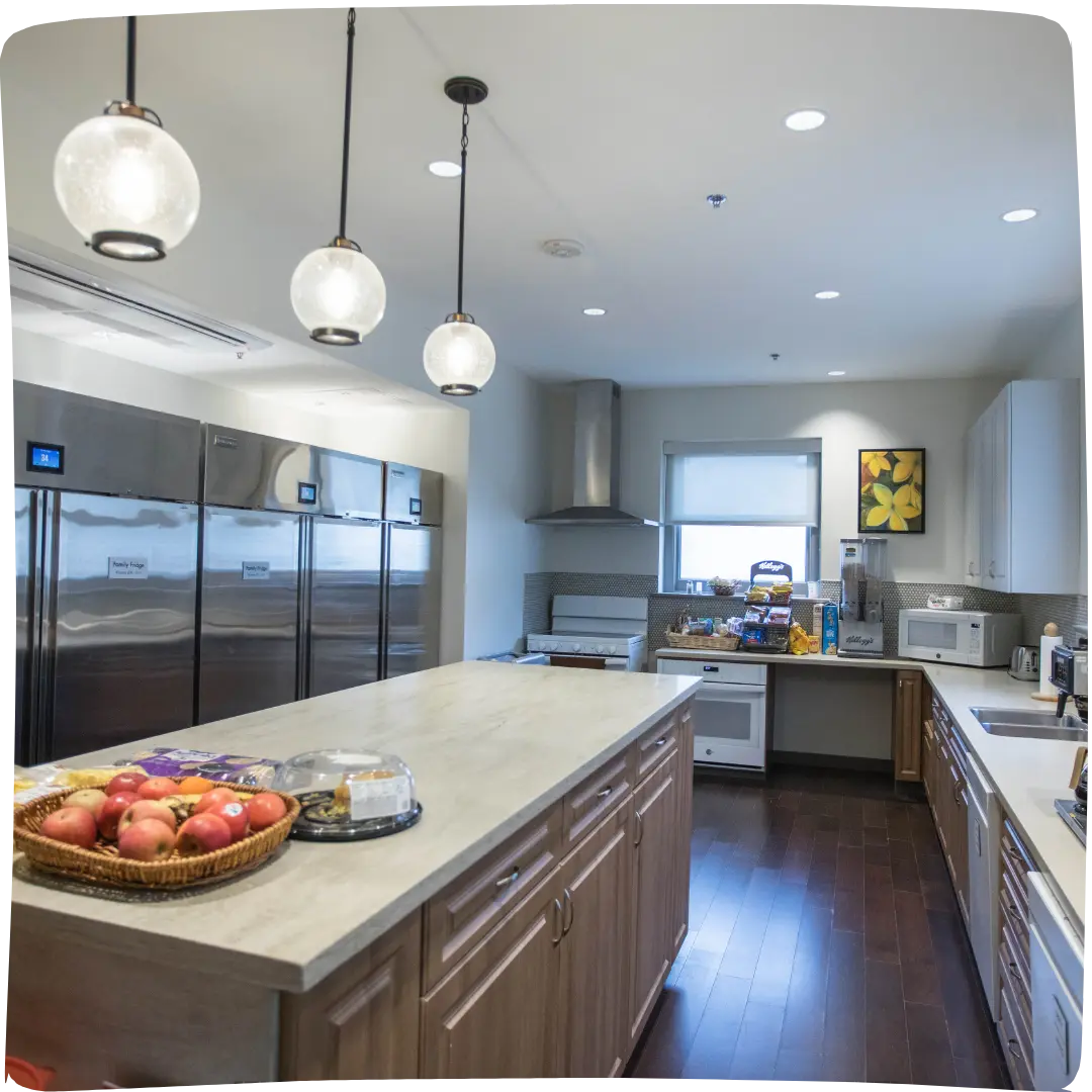 Shared kitchens on each floor